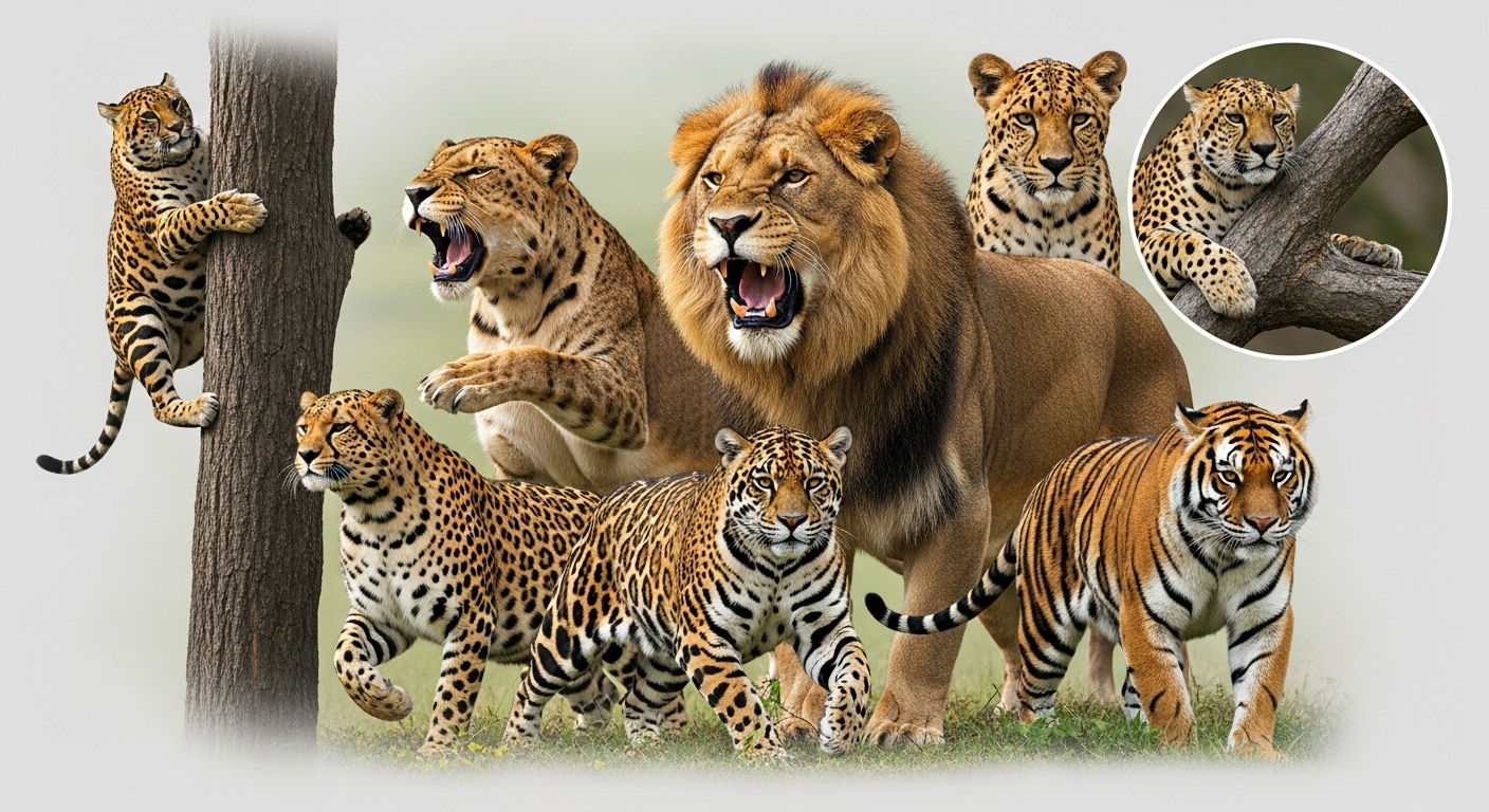 Leopard climbing tree